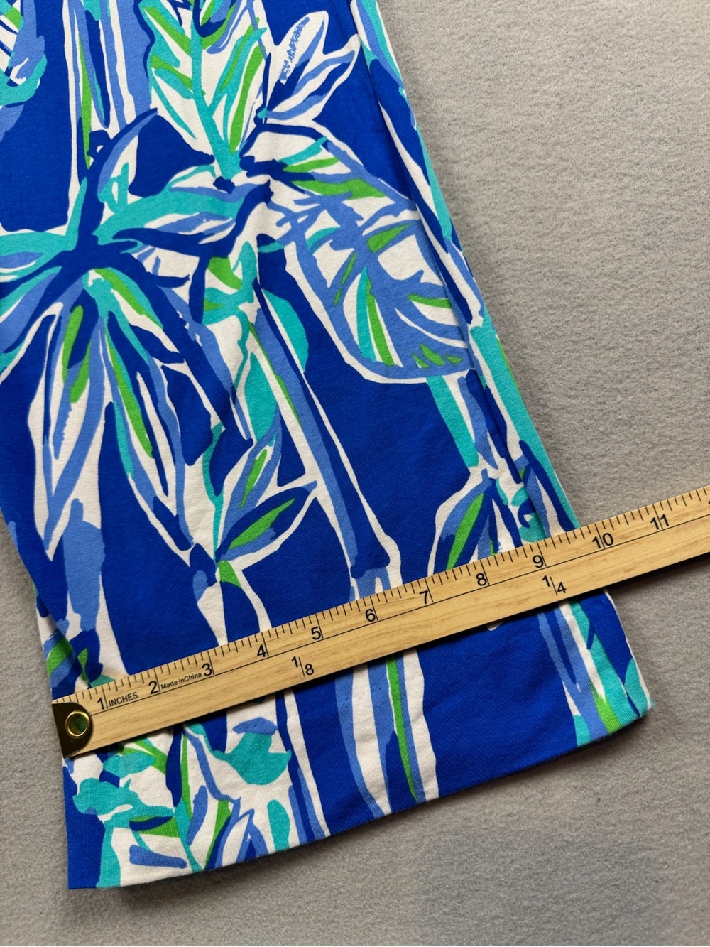 Lilly Pulitzer Georgia May Beach Pant Tropical Palazzo Wide Leg Large Blue Green - Picture 14 of 14
